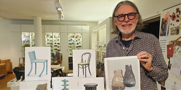 Hans Ulrich Maurer hat sechs Objekte von seiner «Maurer Design Collection» dem Gewerbemuseum Winterthur für eine Ausstellung ausgeliehen. (Bild: cef)