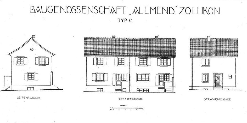 Die damalige Baugenossenschaft «Allmend» baute 1926 nach den Plänen des Architekten Hermann Fietz. (Bild: Zeitschrift für Wohnungswesen, 1927)