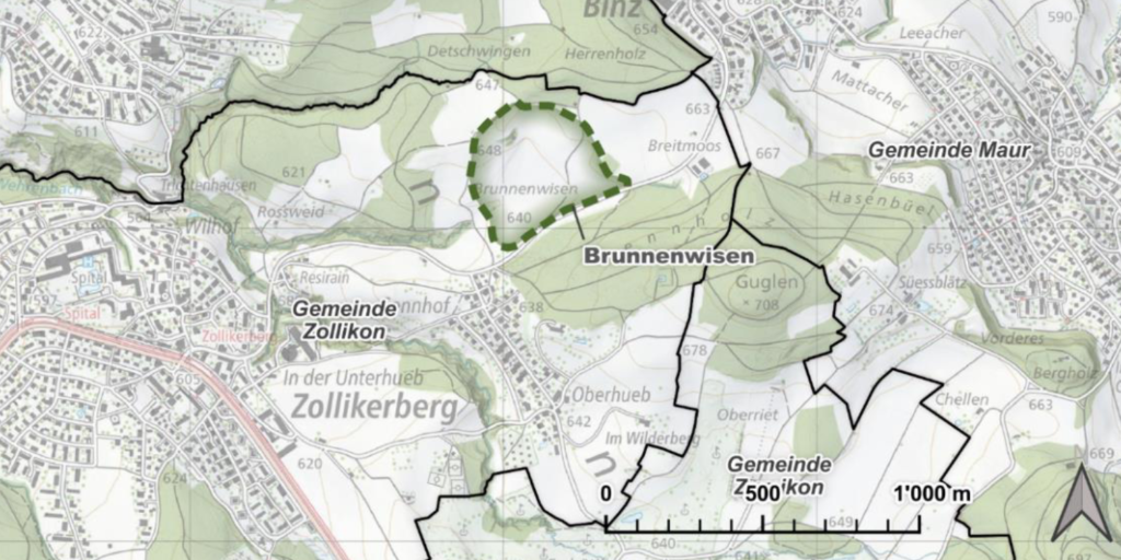 Im Gebiet Brunnenwisen im Zollikerberg liegt einer der 23 möglichen Deponiestandorte. (Bild: zvg)